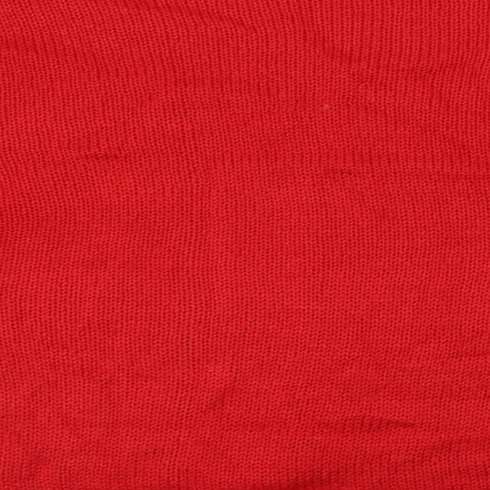 Brand and care label for New Look women’s red jumper, size L