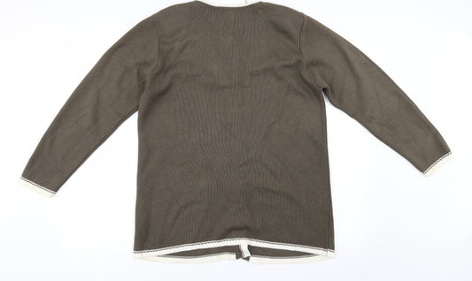 Roman Womens Brown Cardigan Jumper Size M