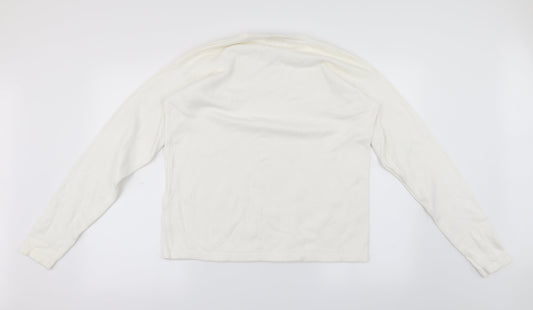 Linea Womens White Pullover Jumper Size S