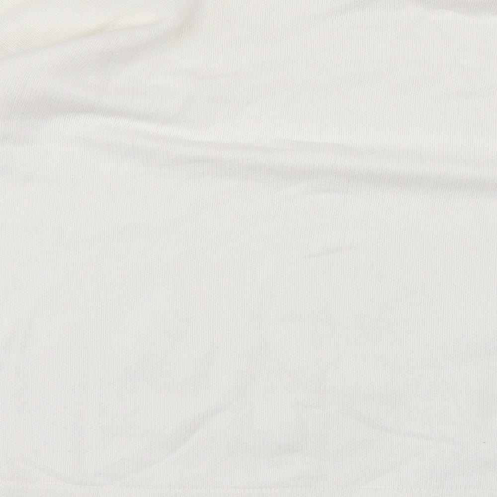 Brand and care label for Linea women’s white jumper, size S