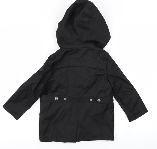 Preworn Boys Black Jacket Coat Size 3 Years