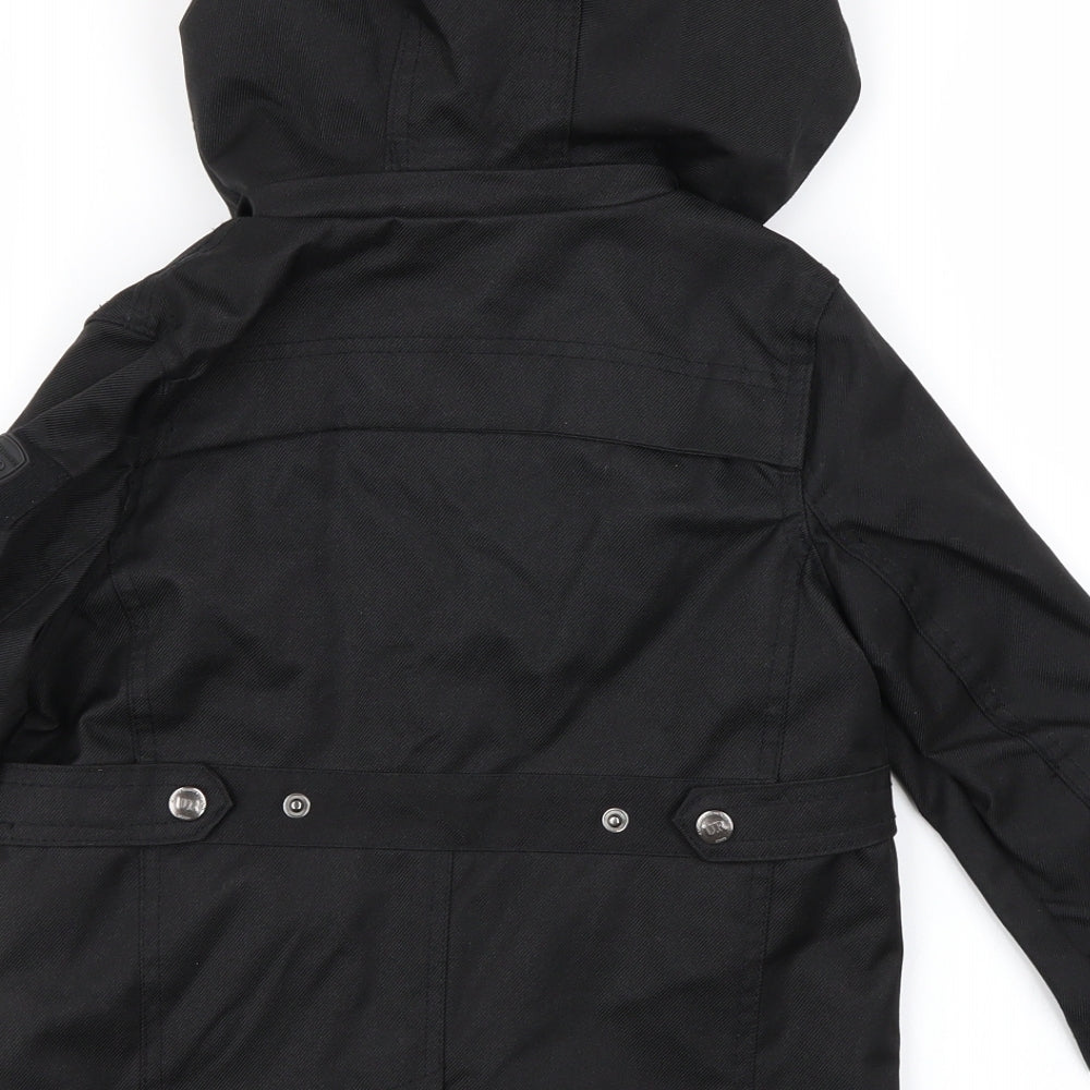 Brand and care label for Preworn boys’ black jacket coat, size 3, years