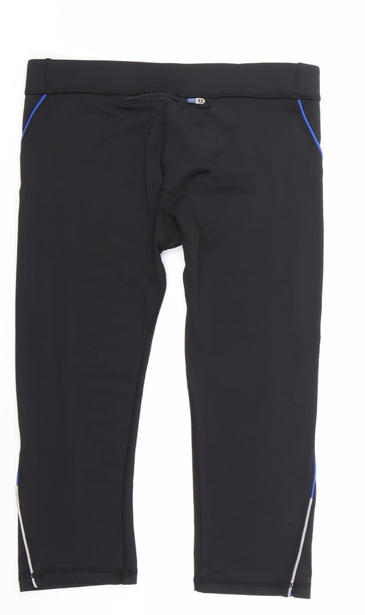 workout Womens Black Cropped Leggings Size 10