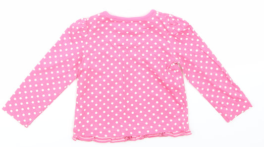 TU Girls Pink Spotted Basic T-Shirt Size 6-9 Months