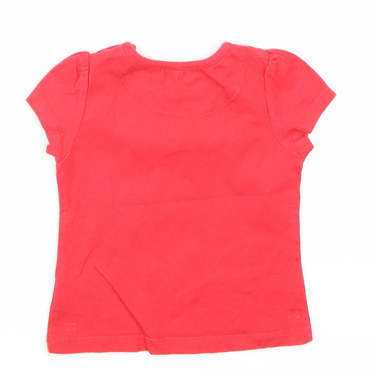 TU Girls Red Basic T-Shirt Size 6-9 Months