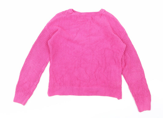 Girlswear Girls Pink Houndstooth Pullover Jumper Size 10 Years