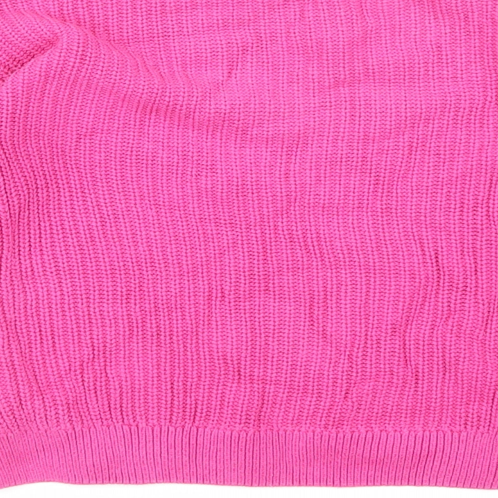 Brand and care label for Girlswear girls’ pink houndstooth jumper, size 10, years