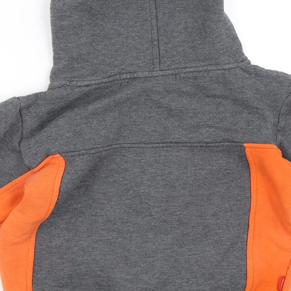 Brand and care label for Slazenger boys’ grey pullover hoodie, size 5-6, years