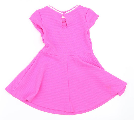 Young Dimension Girls Pink Skater Dress Size 2 Years