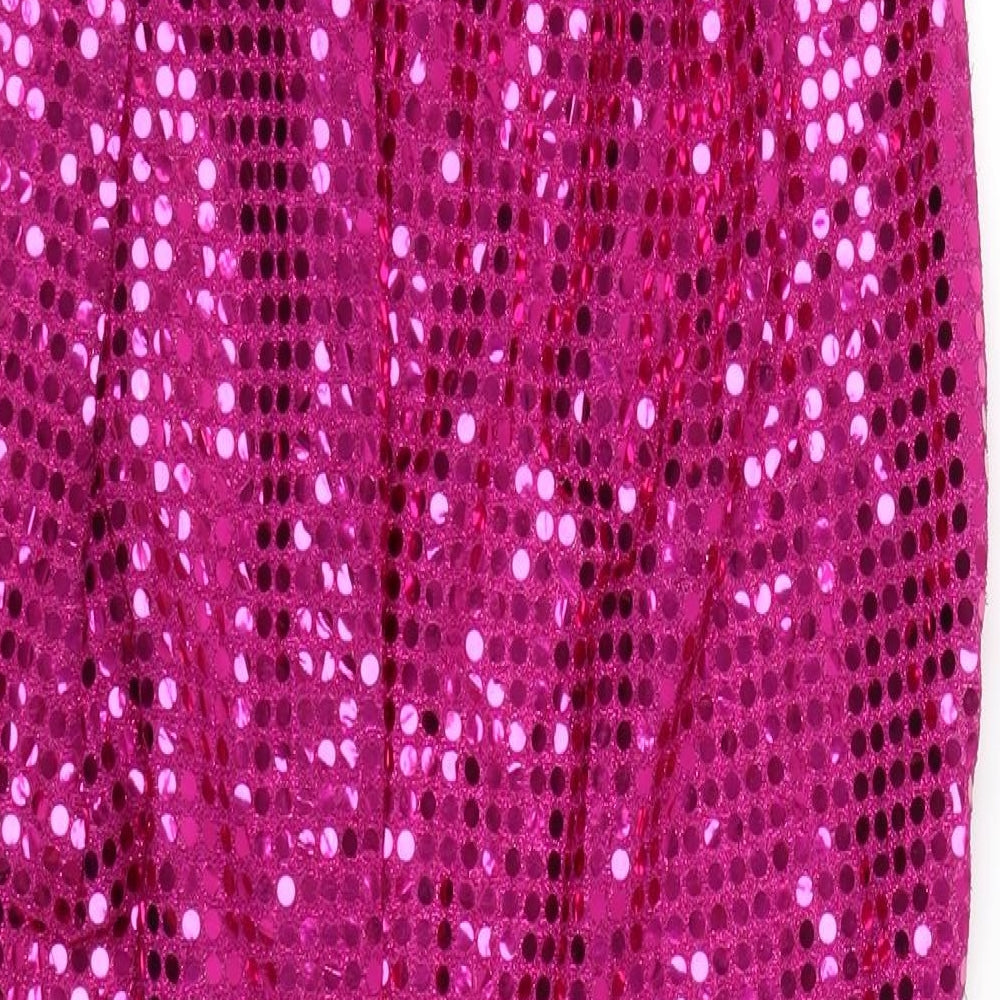 Brand and care label for Danse Dezines girls’ pink harem trousers