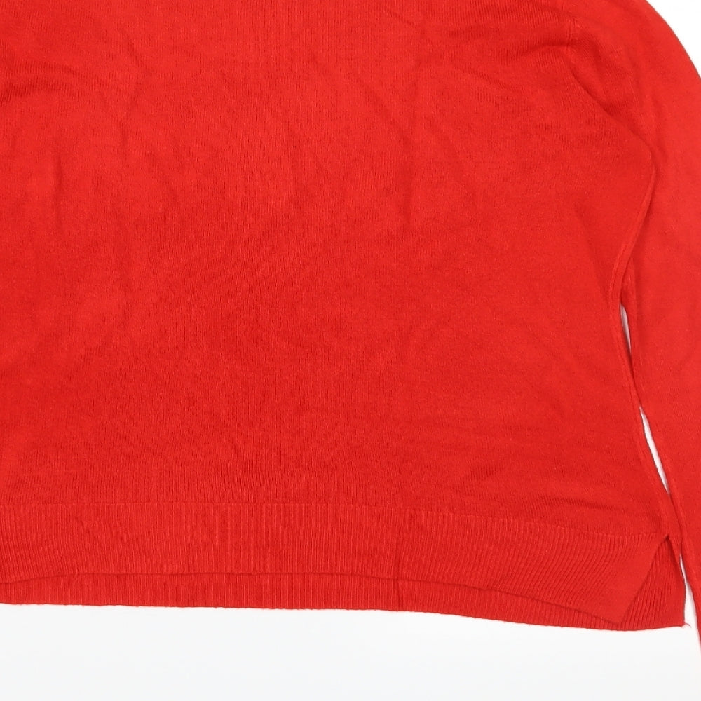 Marks and Spencer Womens Red Knit Pullover Jumper Size 12