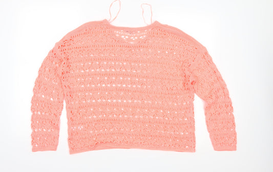 Peacocks Womens Orange Knit Pullover Jumper Size M