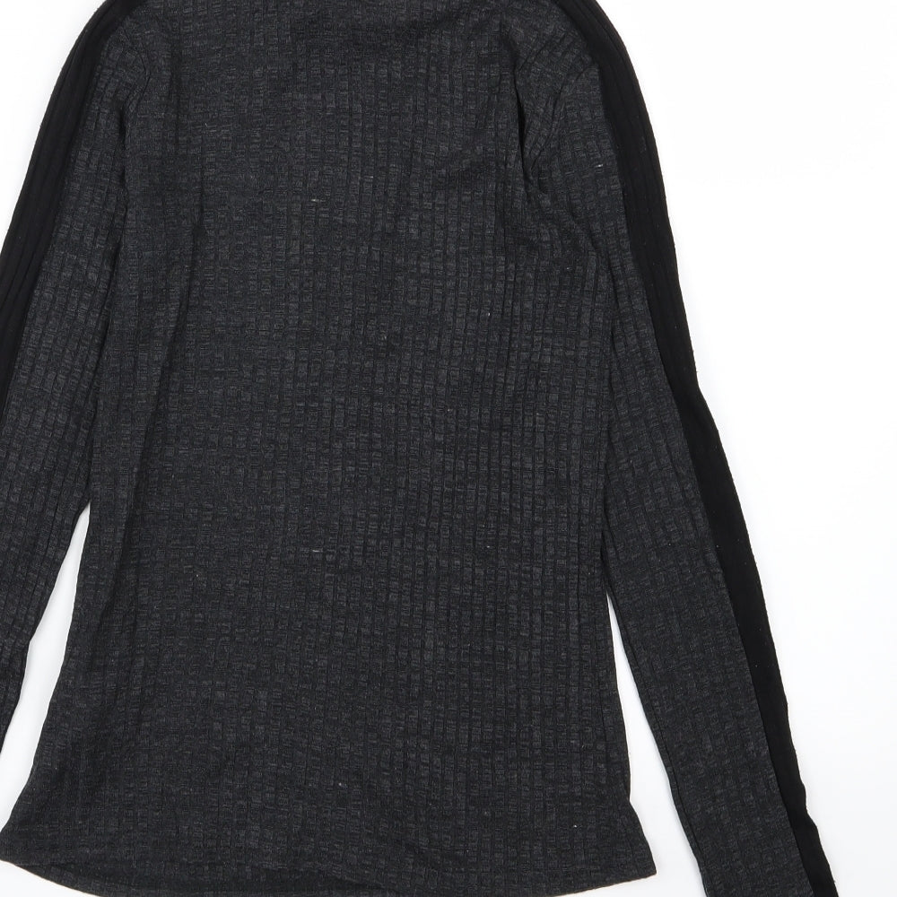 Brand and care label for I SAW IT FIRST women’s grey knit jumper, size UK 10