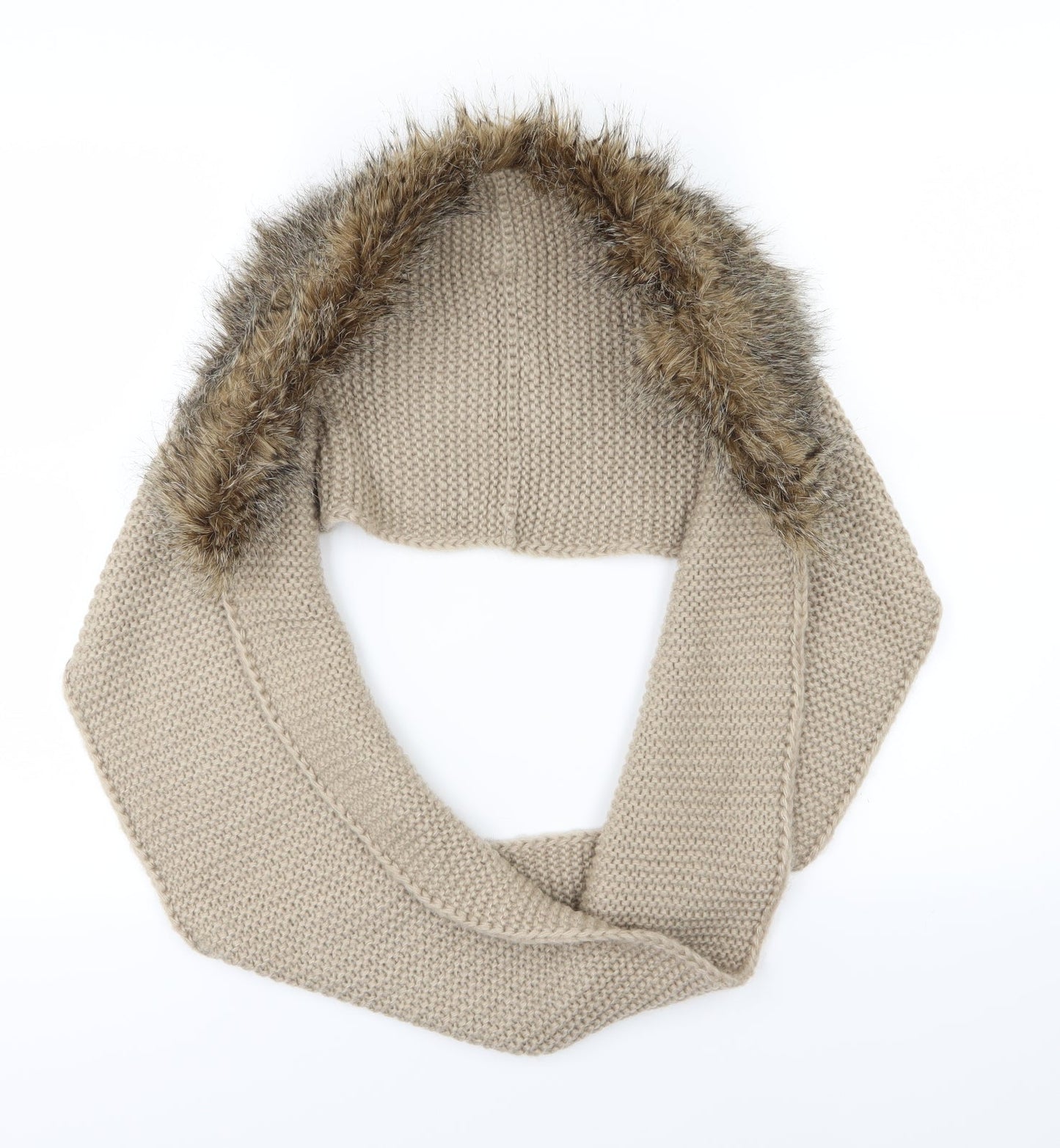 Preworn Womens Brown Knit Scarf