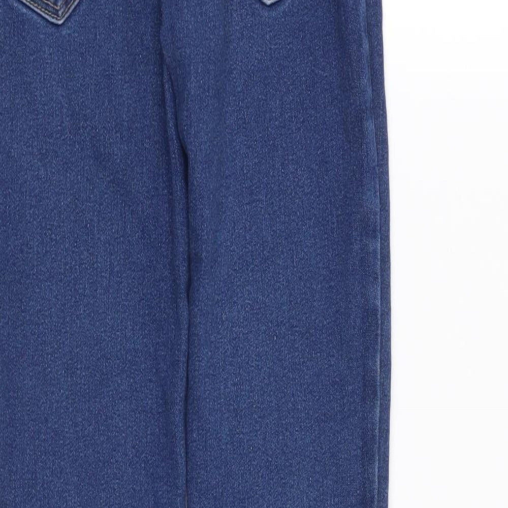 Brand and care label for Denim CO girls’ blue skinny jeans, size 9-10, years
