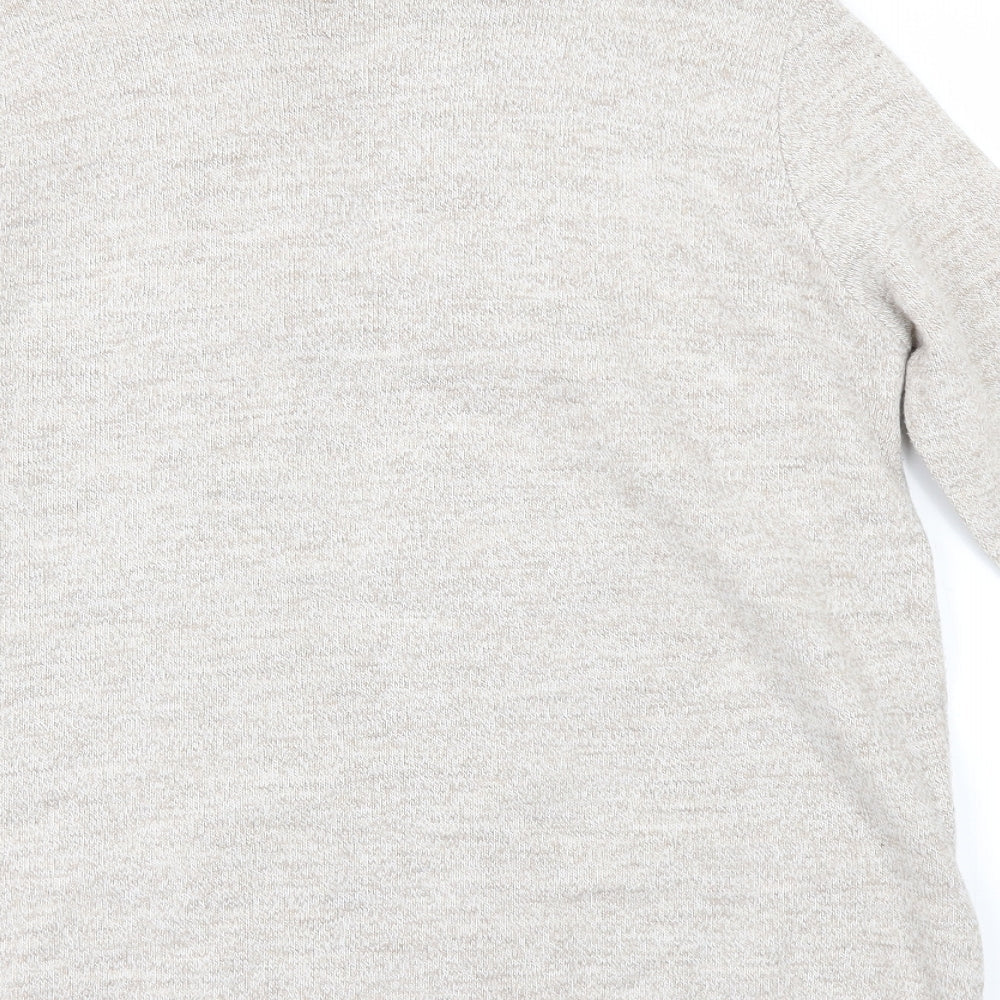 Brand and care label for Envy Us women’s beige jumper, size L