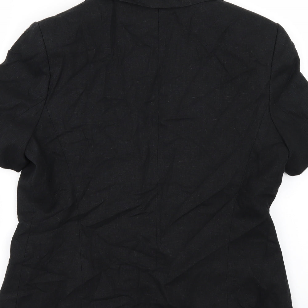 Brand and care label for Anna Rose women’s black jacket coatigan, size UK 12