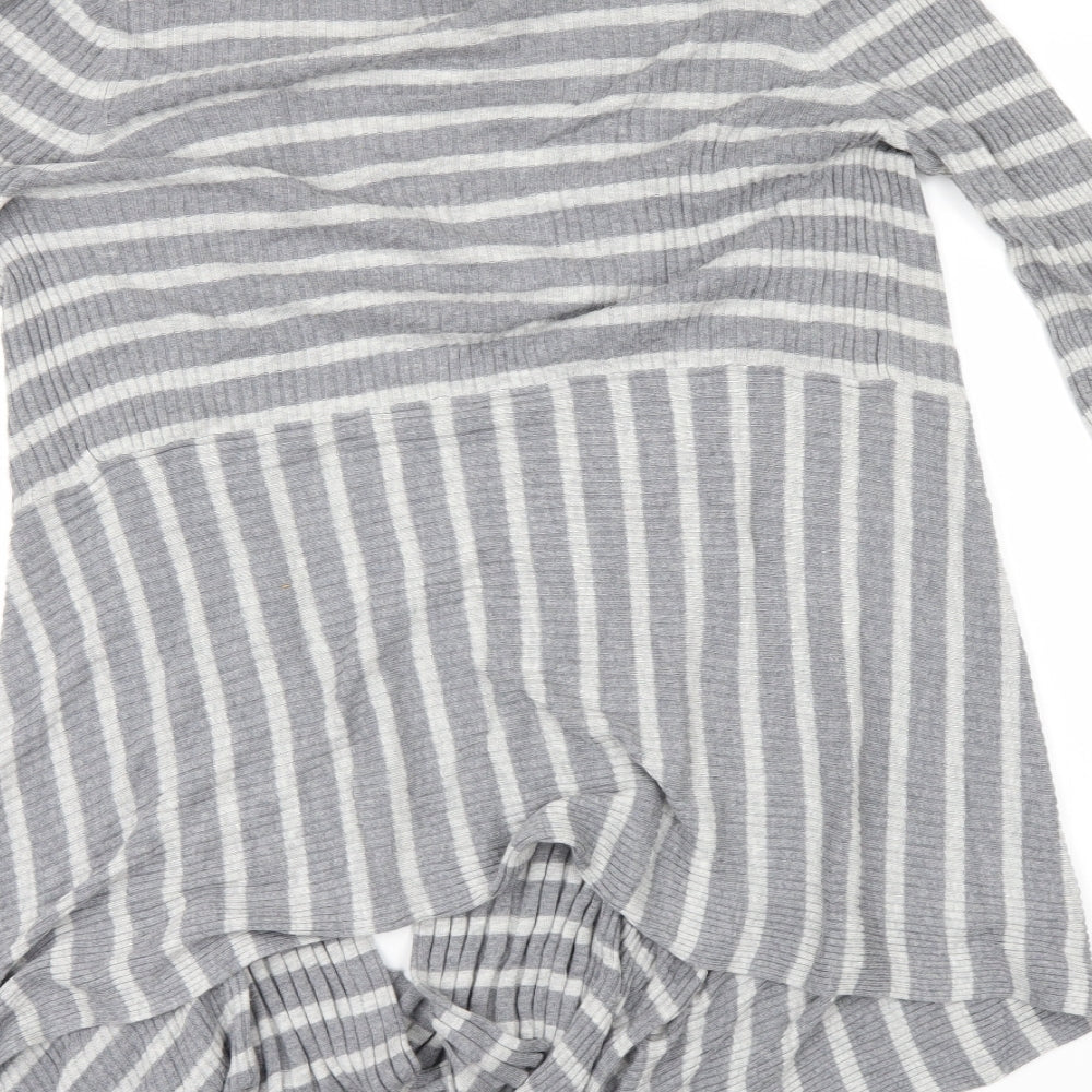 Brand and care label for Marks & Spencer women’s grey cardigan jumper, size UK 12