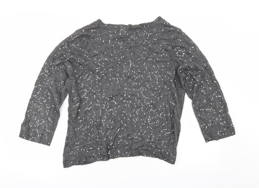 Per Una Womens Grey Cardigan Jumper Size 12