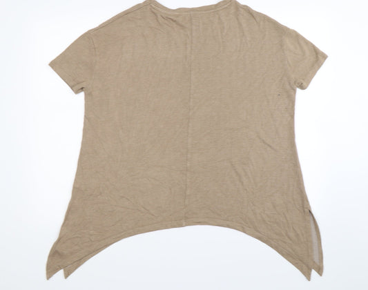River Island Womens Beige Knit Pullover Jumper Size 8 - Oversized