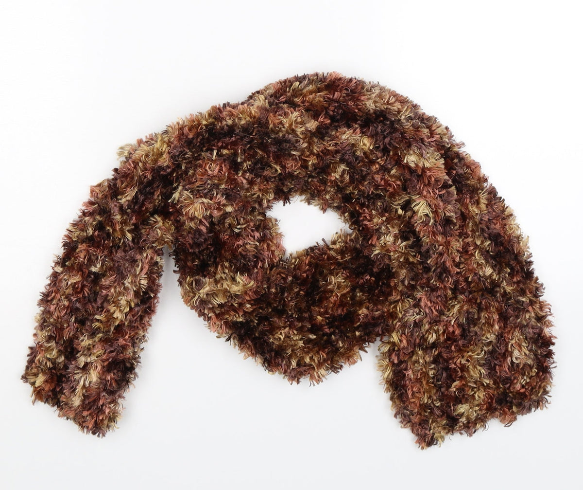 Additional front view of Preworn girls’ brown knit scarf scarves & wraps one size