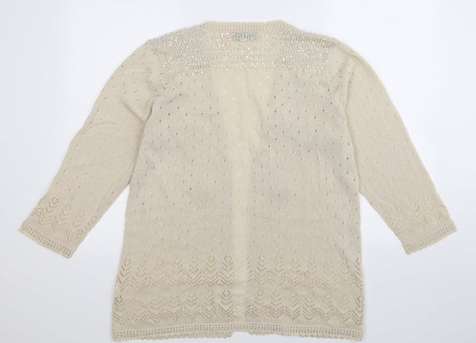 Abel Womens Beige Cardigan Jumper Size 2XL