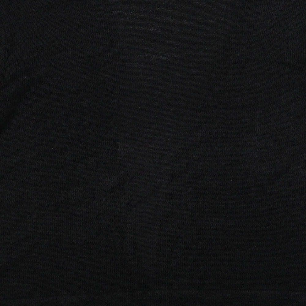Brand and care label for Elite Collection women’s black knit cardigan jumper, size XL