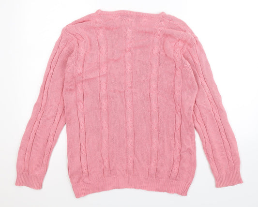 Amy Moore Womens Pink Knit Pullover Jumper Size S