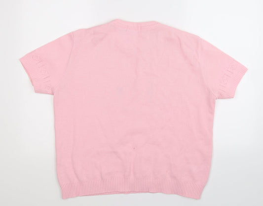 Merry Gold Womens Pink Knit Pullover Jumper Size L