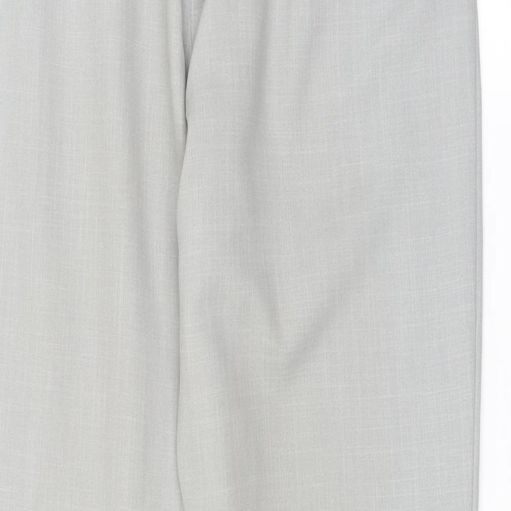 Brand and care label for Wallis women’s grey trousers, size UK 12, 28-inch leg