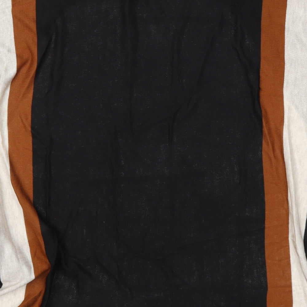 H&M Womens Black Striped Cardigan Jumper Size XS