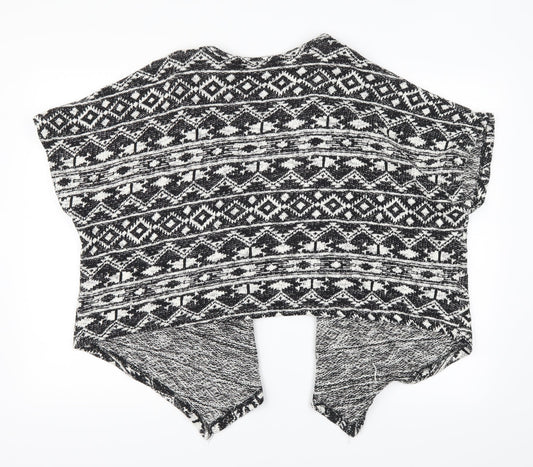 New Look Girls Black Geometric Cardigan Jumper Size M