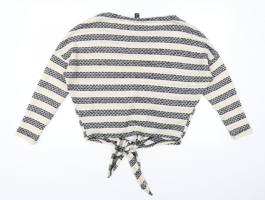 New Look Womens Beige Striped Pullover Jumper Size S