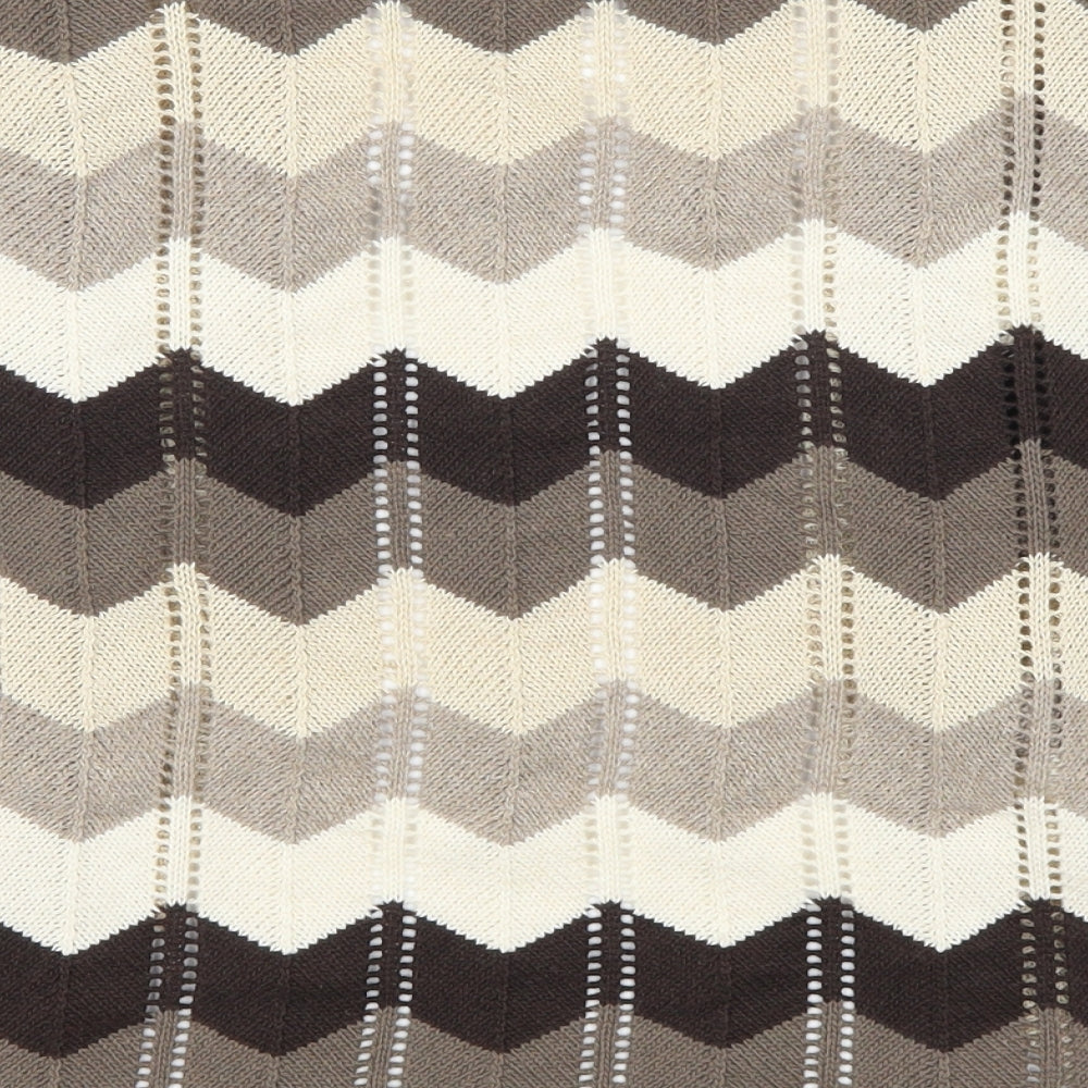 Brand and care label for Glimpse women’s brown striped cardigan jumper, size L