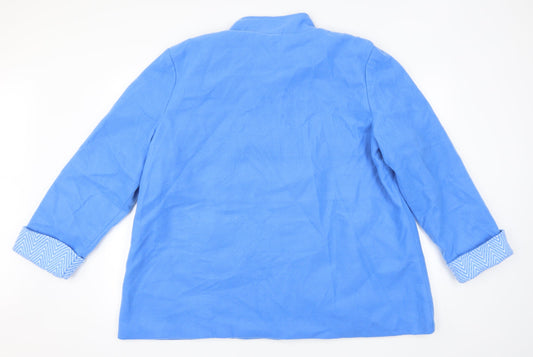 Anne De Lancay Womens Blue Jacket Coat Size XL