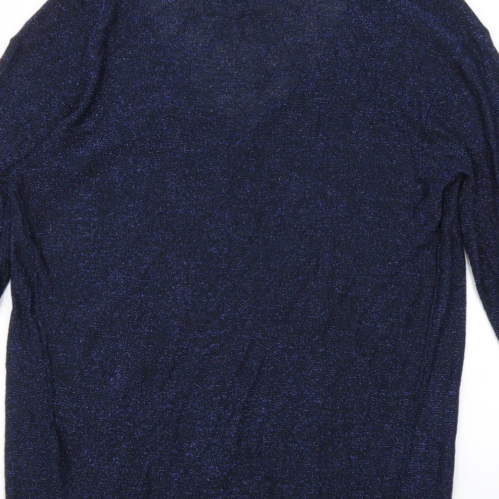Brand and care label for Next women’s blue jumper, size UK 10