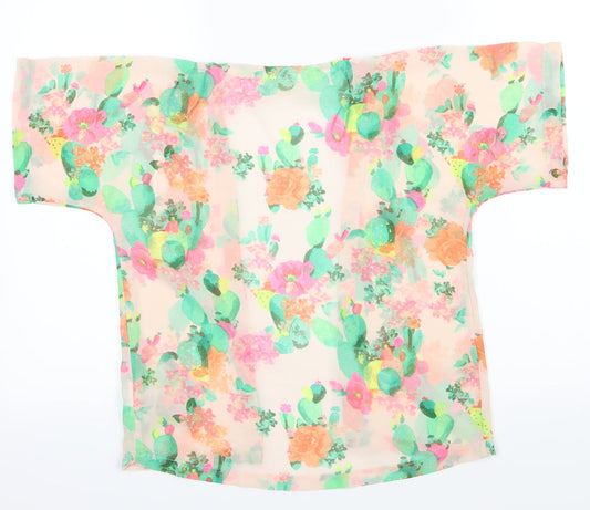H&M Girls Green Floral Basic Casual Size 6-7 Years