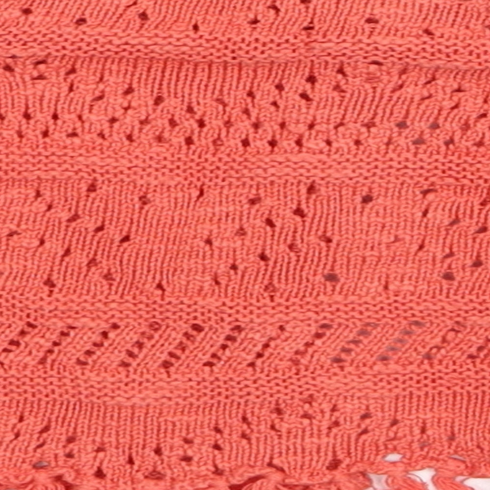 Brand and care label for M&Co girls’ red basic blouse, size 3-6, months