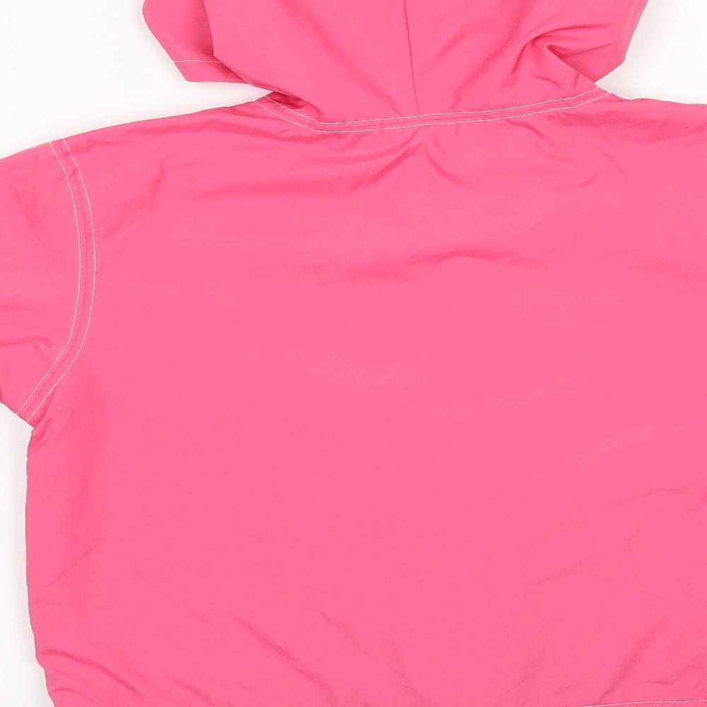 Brand and care label for Gap girls’ pink rain coat coat, size 4, years