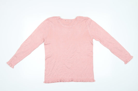 Just Elegance Womens Pink Pullover Jumper Size S