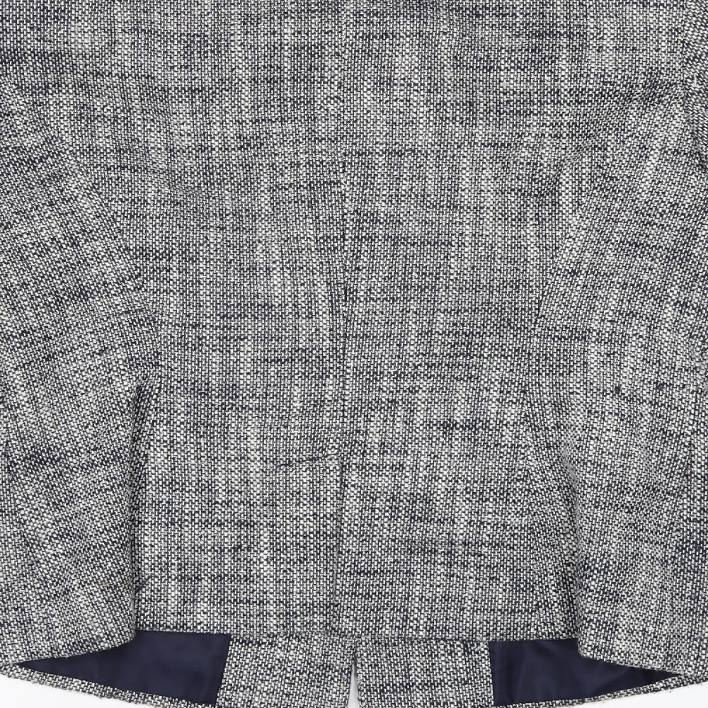Brand and care label for M&Co women’s grey jacket blazer, size UK 12