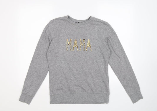 Preworn Womens Grey Jersey Pullover Sweatshirt Size S - mama