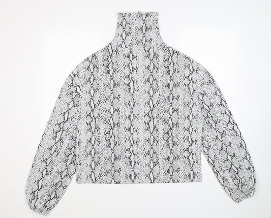 Very Womens Grey Animal Print Pullover Jumper Size 12 - snake print