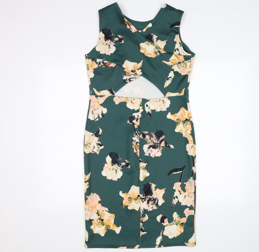 dorothy perking Womens Green Floral Bodycon Size 12