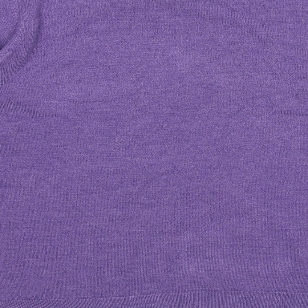 Brand and care label for BHS women’s purple knit jumper, size UK 12