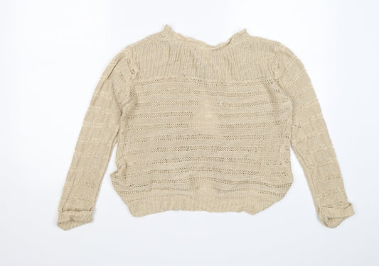 BHS Womens Beige Knit Cardigan Jumper Size 12