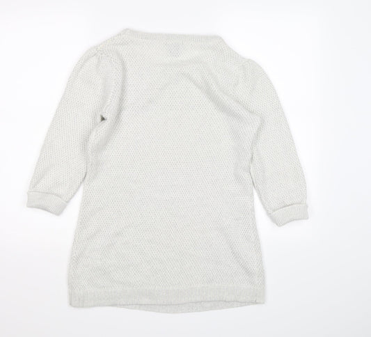 H&M Womens Silver Knit Pullover Jumper Size L
