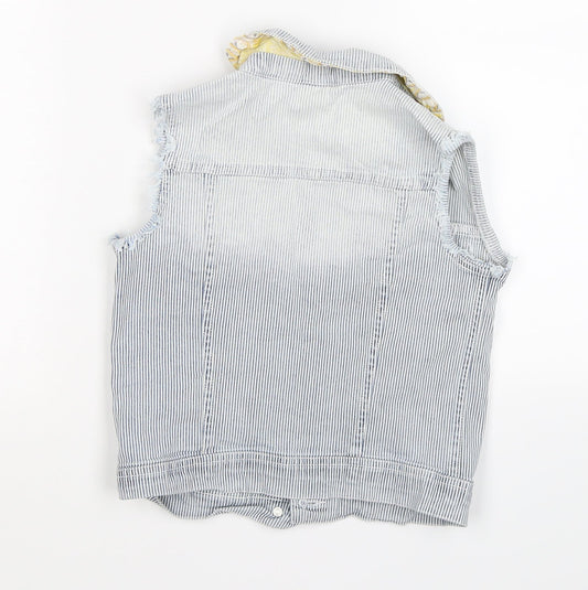 Xhilaration Womens Blue Striped Denim Jacket Size 6