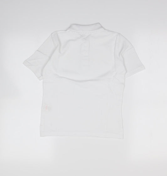 Lily & Dan Girls White Basic Polo Size 6-7 Years