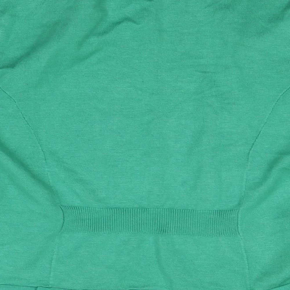 Brand and care label for Verve Ami women’s green cardigan jumper, size S